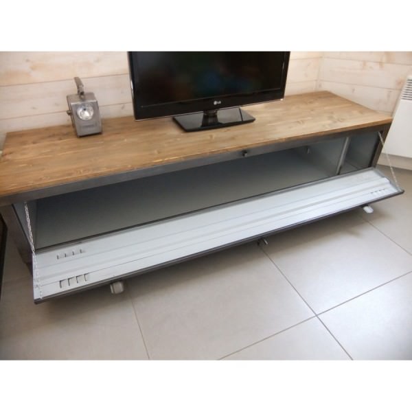 meuble tele avec casier industriel