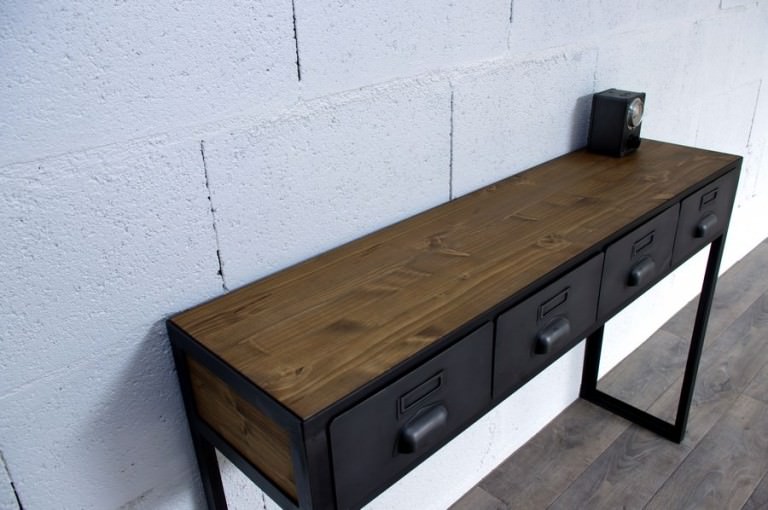 console style industriel console style industriel avec tiroirs sur mesure console style industriel console style industriel avec tiroirs sur mesure