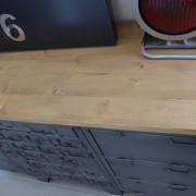meuble tv industriel casier clapets acier bois