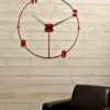 horloge géante loft rouge par heure création et chiffres laser