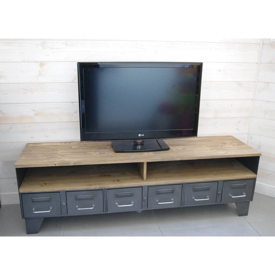 Meuble Tv Bois Quebec : Accueil Meuble Tv Meuble Tv Métal Industriel à Tiroirs Et Niche Pour Meuble Tv Bois Quebec : Accueil Meuble Tv Meuble Tv Métal Industriel à Tiroirs Et Niche Pour