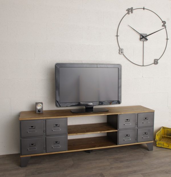 meuble tv industriel tiroir