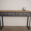 console style industriel a tiroirs