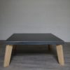 table basse en acier et chene