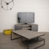 table basse style industriel planche grise
