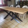 table de repas en metal et bois