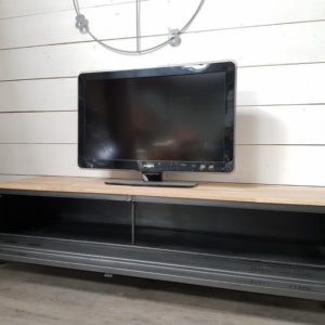 meuble tv industriel acier bois